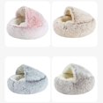thumbnail image 4 of Cesta de felpa para mascotas TANGJMXG Cesta cálida semicerrada en forma de rosquilla para perro y gato, 4 of 4