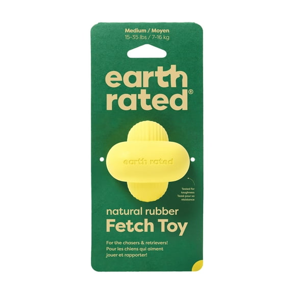 Earth Rated Dog Ball, Interactive Fetch Toy for All Breeds, Comes in Multiple Sizes, Made with Natural Rubber, Perfect for Indoor and Outdoor Use, Medium, Yellow
