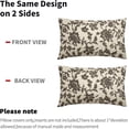 thumbnail image 5 of Dark Brown Floral Block Print Lumbar Pillow Covers 12x20 Set of 2 Rustic Old Style Vintage Flower Pattern Cream Decorative Rectangle Throw Pillow Cases Outdoor Farmhouse Decoration for Sofa Couch Bed, 5 of 6