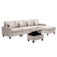 thumbnail image 5 of Pemberly Row Beige Fabric 5Pc Reversible Sofa Chaise and Ottoman, 5 of 11