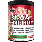 BCAA Powder - Evlution Nutrition Pre Workout BCAA Energy Powder 30 Servings - EVL BCAA Amino Acids Endurance & Muscle Recovery Drink - Cherry Limeade Flavor with Vitamin B12 & Vitamin C