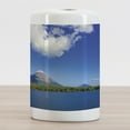 thumbnail image 2 of Central America Ceramic Toothbrush Holder, Landscape Shot of Island Ometepe in Nicaragua Cloudscape Clear Vivid Sky, Decorative Versatile Countertop for Bathroom, 4.5" X 2.7", Multicolor, 2 of 4
