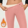 thumbnail image 5 of Women Thermal Leggings Sherpa Fleece Lined Stretch Warm Bell Bottom Flared Long Pants High Waist Winter Jeggings (L, Pink), 5 of 7
