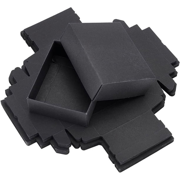 Juego de 20 cajas de cartón para regalos con tapa, 14,2 x 9,7 x 3,8 cm, caja de cartón negra para joyas o regalos.
