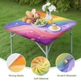 thumbnail image 4 of Rainbow Tie Dye Wave Pattern Square Fitted Tablecloth with Elastic Edge,Square Table Cover,Washable Elastic Table Cover for Home Kitchen Party Decor 36"x36", 4 of 6