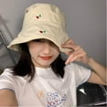 thumbnail image 5 of YooGuoGuo Cute Cherry Embroidered Bucket Hat Reversible Double-Side-Wear Hat Summer Packable Beach Sun Fisherman Hat, 5 of 7