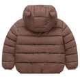 thumbnail image 4 of Ketyyh-chn99 Toddler Lightweight Cotton Jacket Baby Boys and Toddler Boys Classic Jacket Toddler Fleece Jacket Baby Boys Girls Hooded Zipper Spring Autumn Outerwear Coat Size for 3-4 Years,Coffee, 4 of 4