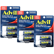 Advil Coated Tablets Pain Reliever and Fever Reducer, Ibuprofen 200mg, 2 x 10 Count Vials Travel Size Pack of 3 (6 vials total)