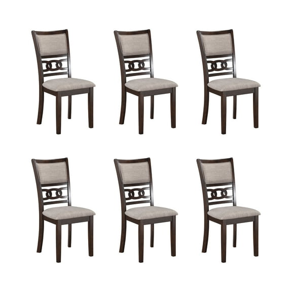 New Classic Furniture Gia Solid Wood Dining Chair in Cherry (Set of 6)