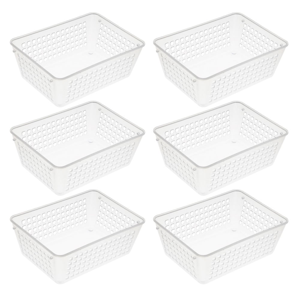 YBM Home Small Plastic Storage Basket for Bathroom, Clear