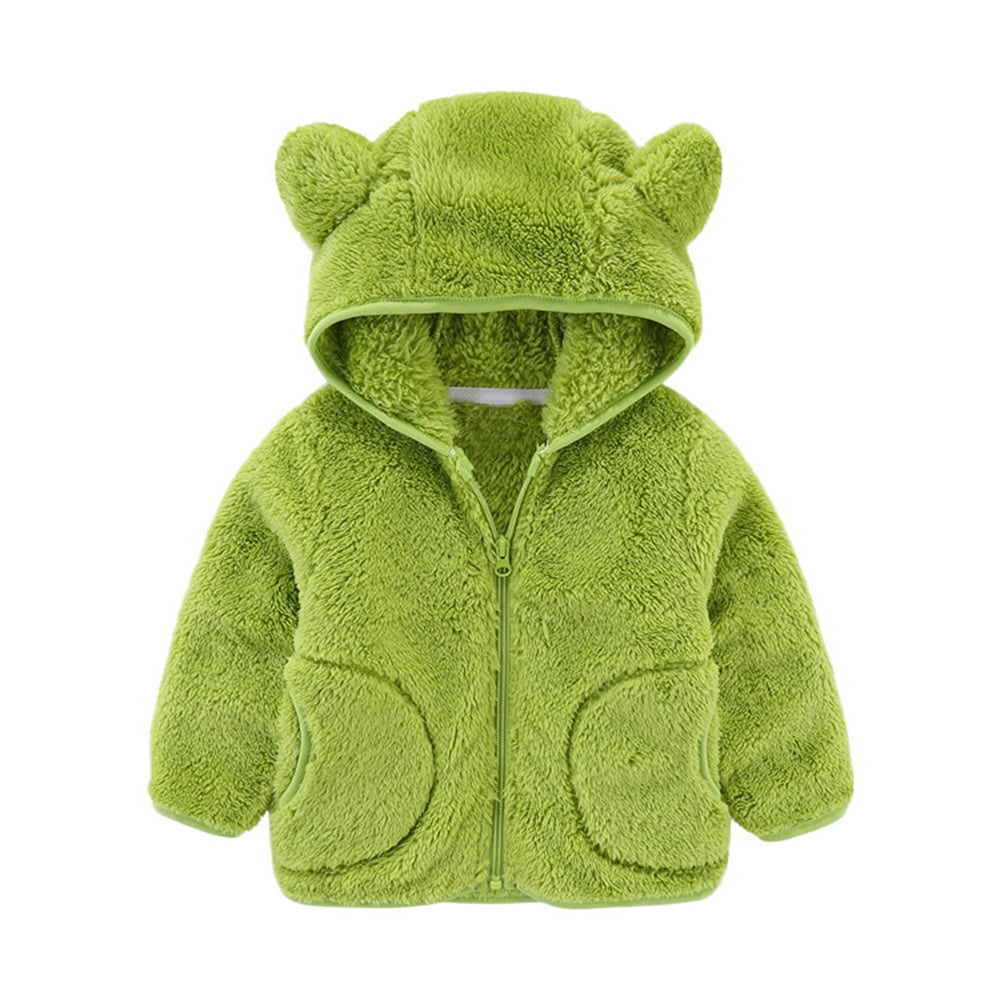 Baby Kids Boys Girls Cute Cartoon Print Bear Ear Hoods Light Puffer Padded Jacket Infant Outerwear & Fleece Hoodie Coat 