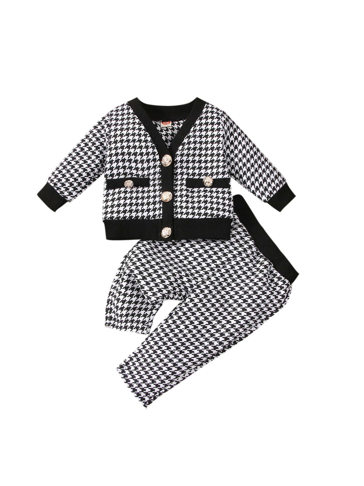 Black and White Houndstooth Patterned Dress Pants Theater Halloween Costume