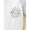 thumbnail image 6 of Toddler Baby Girls Boys Summer Clothes Outfit Sun Printed Set Short Sleeve Crewneck T-Shirt Patchwork Shorts Set 9M 12M 24M 3Y 4Y, 6 of 10