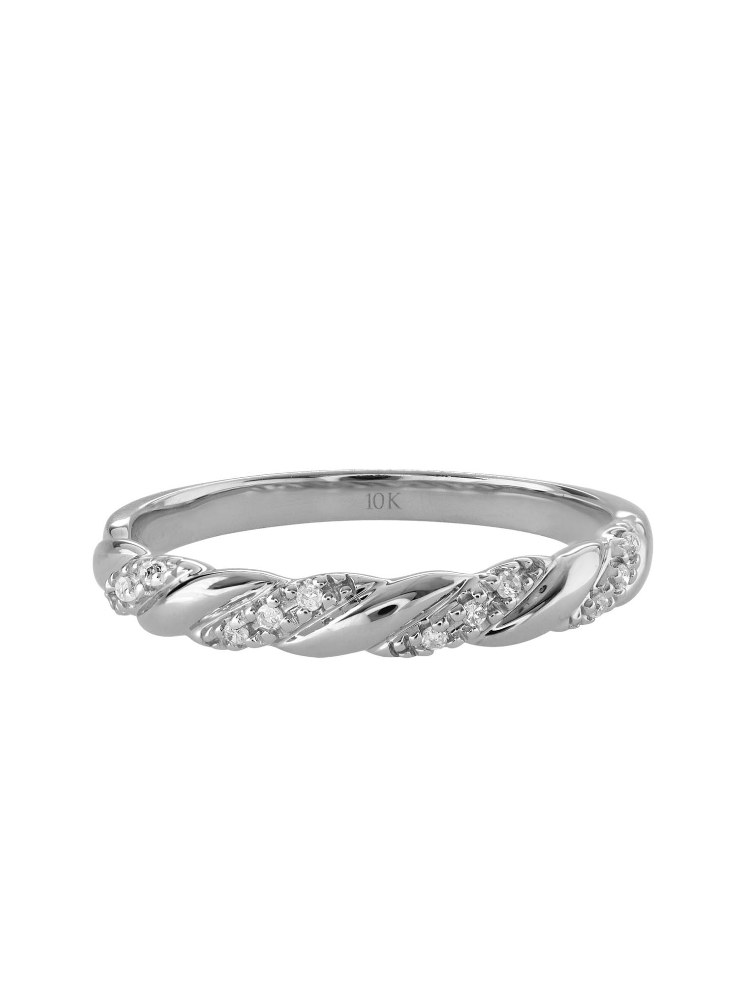Keepsake Diamond-Accent Twist 10kt White Gold Wedding Band (H-I, I2)