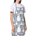 thumbnail image 3 of Fuzoiu Happy Snowmen Snowfall Print Waterproof Apron, Kitchen Apron for Women Men Chef, Apron for Christmas Dinner Party Cooking Baking Crafting House Cleaning Kitchen, 3 of 7