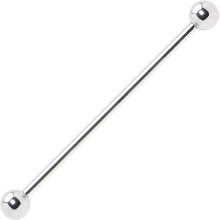 Surgical Steel Industrial Piercing Barbell 14G Cartilage with 5mm Bead Ball