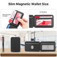 thumbnail image 4 of MyBat Pro Lychee Pattern Magnetic MagSafe Folding Card Holder for iPhone Cases- Black, 4 of 5