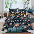 thumbnail image 2 of Mickey 17 Conjunto de sábanas temático, trío de piezas, cómodo y amigable con la piel, diseño único, regalo de decoración para el hogar para familiares, amigos y fans, 90 cm * 190 cm, 2 of 6