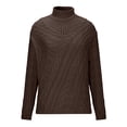 thumbnail image 4 of Womens Cable Knit Turtleneck Sweaters Winter Warm Long Sleeve Pullover Casual Tops Chunky Knit Plain Loose Sweater, 4 of 8