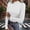 *White, variant on ClodeEU Womens Ribbed Knit Long Sleeve Mock Neck Tops,Fall Winter Fitted Thermal Underwear Tops Dark Blue,Womens Plus XL