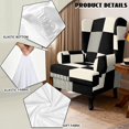 thumbnail image 5 of HUISEFOR Wingback Chair Covers, Stretch Wingback Armchair Slipcover, 2 Piece, 1 Wing Cover & 1 Cushion Cover, Full Protection, Black White Block Stripe, 5 of 7