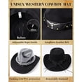 thumbnail image 5 of WHIPPY Western Cowboy Hat for Men Women Adjustable Cowgirl Hat Wide Brim Beach Cowboy Hat, 5 of 7