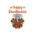 thumbnail image 2 of Women's Fun Halloween Elephant Graphic Tee - Casual Crew Neck Short Sleeve T-Shirt, Comfortable Summer Top, 2 of 6
