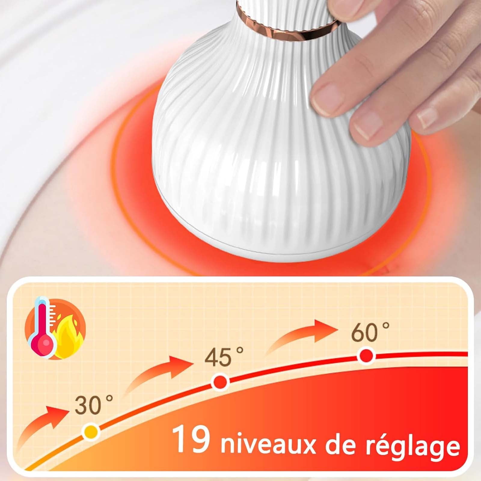 Ruroz SoothingPulse Massager for Joint, Muscle, Neck, Shoulder, Back, Hands, Feet with Heat, Vibration (White)