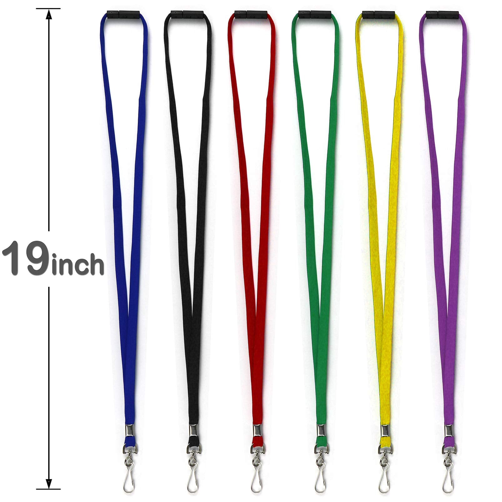 25 Pack Breakaway Lanyard With J-hook Bulk Flat Lanyards For Name Tag Id Badges (green  25 Pack)