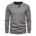thumbnail image 1 of Blusas De Manga Larga Para Hombre Con Cuello Henley Y Camisa, 1 of 2
