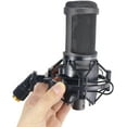 thumbnail image 3 of AT2020 Shock Mount with Pop Filter - Foam Windscreen with Microphone Shockmount Reduces Vibration Noise and Blocks Out Plosives for Audio Technica AT2020 AT2035 ATR2500 Condenser Mic by SUNMON, 3 of 7