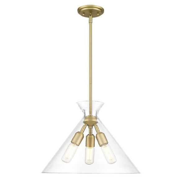 Golden Lighting Malta 3-light Pendant in Brushed Champagne Brass