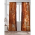 thumbnail image 2 of Sheer Curtains 84 Inches Long 2 Panels Set for Living Room, Burnt Orange Semi Sheer Curtains for Windows, Retro Oil Painting Modern Abstract Art Aesthetics Voile Window Treatments Rod Pocket Curtain, 2 of 7