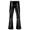 thumbnail image 4 of vastwit Men's Shiny Metallic Bell Bottom Flares Trousers 70s Disco Dance Vintage Long Pants Black XL, 4 of 7