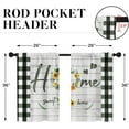thumbnail image 2 of Green White Buffalo Plaid Check Kitchen Curtains, Farmhouse Sunflower Short Window Curtains Set of 2, Window Treatment Tier Curtains for Kitchen Over Sink Bathroom Decor (26x36 Inch), 2 of 5
