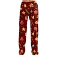 thumbnail image 5 of Women's Casual Fashion Christmas Pajama Pants, Long Sleepwear Trousers for Sports and Home Use, Comfortable and Soft Material for Nightwear and Lounging,Watermelon Red,XL, 5 of 6