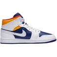 thumbnail image 2 of Nike Mens Air Jordan 1 Mid Basketball Shoe Royal Blue Laser Orange 554724-131 Size 8, 2 of 5