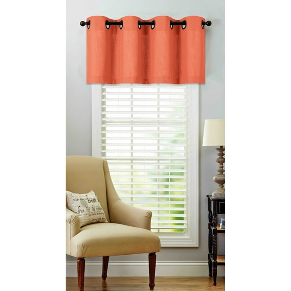 Regal Home Collections Oversized Grommet Top Window Valance - Coral