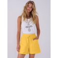 thumbnail image 5 of Women Comfy Drawstring Casual Elastic Waist Pure Color Shorts with Pockets Yellow L, 5 of 8