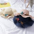 thumbnail image 3 of Yirtree Summer Girl Half a Flanging Straw Hat Beach Sun Cap with Flowers For adult and child, 3 of 8