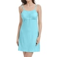 thumbnail image 1 of AWZXDE Women's Simple Fresh Plain Solid Color Plus Size Short Strap Sleepwear With Built-In Bra Design Fashion Nightgown Green,XL, 1 of 7