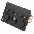 thumbnail image 4 of Boat Switch Panel, Waterproof 5 Gang Switch Plate Rocker Switch Panel 12-24V LED with Digital Voltmeter Backlit for Marine Boat RV Trailer Truck, 4 of 7