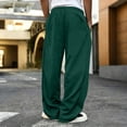 thumbnail image 4 of Uncuffed Sweatpants Men Open Bottom Casual Baggy Wide Leg Sweat Pants Open Bottom Athletic Joggers with Pockets Dark Green 2XL, 4 of 4