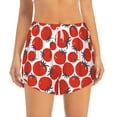 thumbnail image 3 of Uemuo Hand Drawn Tomatoes Pattern Women's Athletic Shorts High Waisted Running Shorts with Liner Pockets Gym Elastic Workout Shorts-XX-Large, 3 of 9