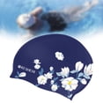 thumbnail image 1 of Gorro de Natación de Silicona, Gorro de Natación para Mujer con Estampado Floral, Cubierta de Pelo Largo Y Corto, Protección para Los Oídos para Condu, 1 of 8