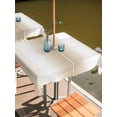 thumbnail image 2 of Outdoor Table Cloth with Umbrella Hole and Zipper, Beige White Ombre Waterproof Square Tablecloth 54"x54", Country Minimalist Abstract Gradient Washable Table Cover for Outside Party Patio Picnic, 2 of 8