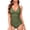 Green, variant on Women's One Piece Bathing Suits Tummy Control Swimsuits V Neck Ruched Slimming Swimwear