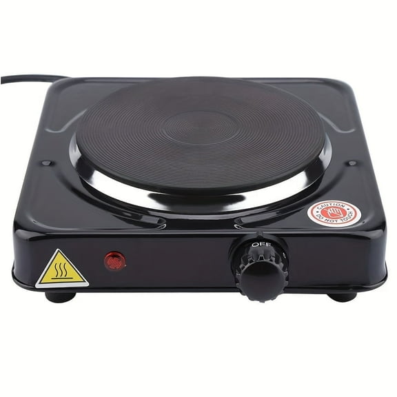 Demine Electric Hot Plate for Cooking, Portable Single Burner Compact Electric Stove with Temperature Control, Stainless Steel Black