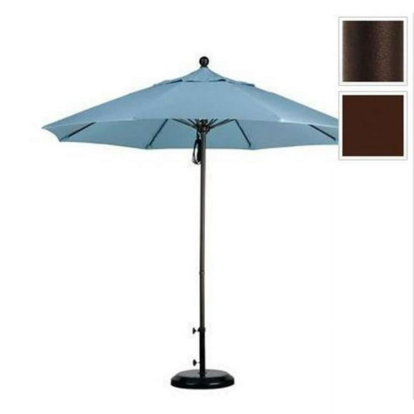 California Umbrella ALTO908117-SA32 Parasol de Marché à Poulie Ouvert de 9 Pi en Fibre de Verre - Bronze et Pacifica-Mocha