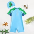 thumbnail image 5 of Gubotare Infant Swimsuit with Swim Baby Swimsuit with Hat, Short Sleeve One-Piece with Zipper 3t 4t (Green,3-4 Years), 5 of 7